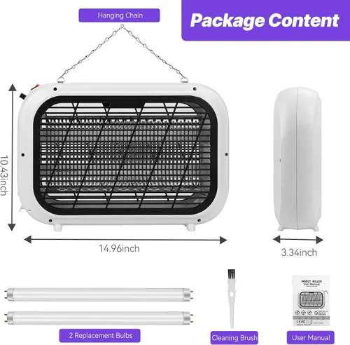 Vista 7 de Enchufe para exterminador de insectos para interiores, matamoscas eléctrico para mosquitos, potente lámpara repelente de mosquitos de insectos