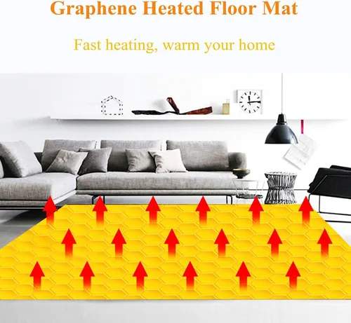 Vista 2 de Electric Heating Carpet Heated Area Rugs, Heated Floor Mat Electric Heating Pad, Floor Heaters Foot Warmer Under Desk w/Adjustable Temperature &