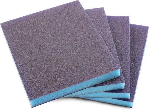 Vista 23 de 4 esponjas de lijado de grano 60, bloques de lijado gruesos, lavables y reutilizables, esponja de papel de lija seco húmedo para madera, metal