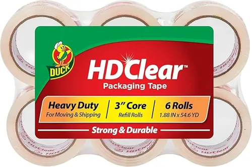 Vista 9 de Duck - Pistola de cinta adhesiva HD transparente de alta resistencia para cajas de embalaje, envío y mudanza - Incluye 1 rollo de recarga HD