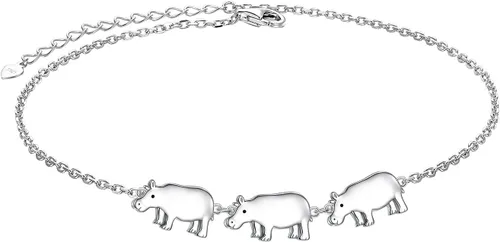 Vista 7 de Tobilleras de plata de ley S925 con bonitos animales, estilo bohemio, para playa, ajustable, de 9 a 10.5 pulgadas