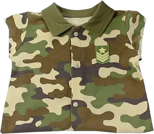 Vista 3 de Newborn Baby Jumpsuit Long Sleeve Army Green Marines Romper Baby Clothes 1-24 Months