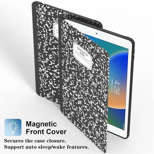 Vista 4 de Supveco Funda para iPad de 9ª/8ª/7ª Generación 10.2 pulgadas (Modelo 2021/2020/2019) con Soporte para Lápiz, Funda Folio Premium con Soporte