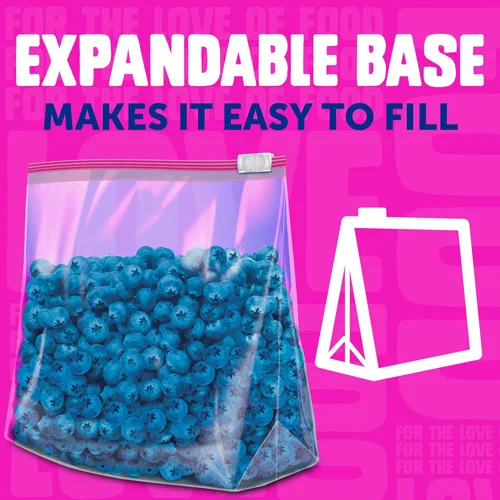 Vista 6 de Ziploc Quart Food Storage Bags, Stand-Up Bottom, Easy to Fill, 76 Count (Packaging May Vary)