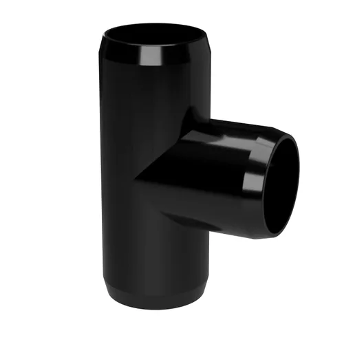 Vista 9 de FORMUFIT F001TEE-BK-4 - Adaptador de PVC de grado para muebles de 1 pulgada, fabricado en Estados Unidos, resistente a los rayos UV, a prueba