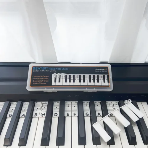 Vista 9 de Guía de notas de piano para principiantes, etiquetas extraíbles para notas de teclado de piano para aprender, tamaño completo de 88 teclas, hechas