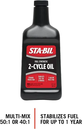 Vista 2 de STA-BIL Aceite sintético completo de 2 ciclos, con estabilizador de combustible para hasta 12 meses de protección, mezcla múltiple de 5 galones