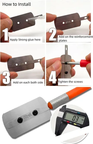 Vista 2 de 2 manijas y 4 cuchillas de forma irregular sierras de mano mini sierras de mano para la modificación del modelo militar de la escala herramienta