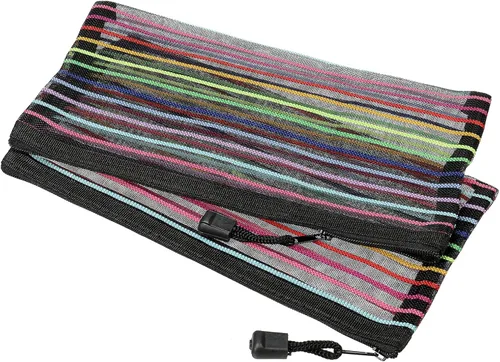 MECCANIXITY Bolsas de malla con cremallera, estuche colorido B6 para lápices de documentos, organizador de almacenamiento para suministros de Negro