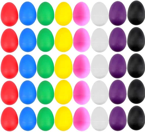 EVNEED Huevos de plástico de percusión musical, 40 unidades, huevos de Pascua para aprendizaje de música, pintura DIY