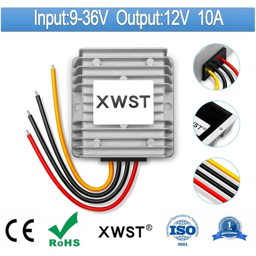 Vista 2 de Convertidor estabilizador de 9 V-36 V a 12 V Boost Buck 10 A 120 W impermeable regulador de voltaje de 12 V Volt Transformer Module