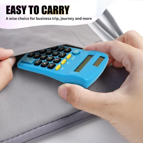Vista 6 de Paquete de 18 calculadoras básicas para estudiantes, calculadora de bolsillo a granel para aula, calculadoras solares y de batería, calculadora