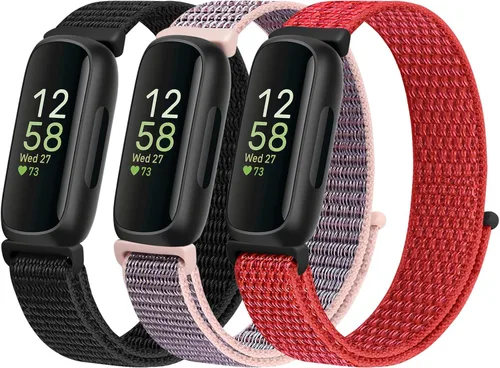 Vista 11 de Correas de nailon compatibles con Fitbit Inspire 3/2/HR/Ace 3/2, correas de repuesto deportivas transpirables suaves y ajustables Solo Loop