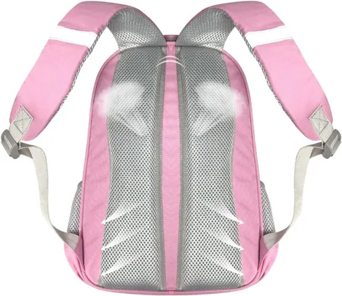 Vista 4 de Mochila escolar personalizada de 13 pulgadas TurnRed Anime reflectante a rayas rosas para niñas, rosado-4, Viajar