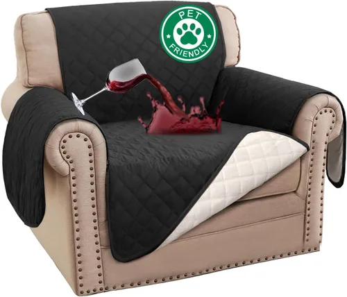 Vista 47 de Turquoize Funda 100 % impermeable para sillón de ala, protector de sofá, triple antideslizante, protector de muebles para mascotas, niños, perros