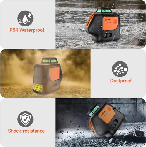 Vista 7 de DOVOH Nivel láser de punto con trípode: Nivel láser de punto 360 autonivelante DIY verde recargable, nivel de entrada, PV-360G-KIT