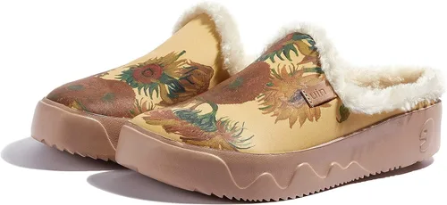 UIN Mocasines para mujer, cómodos y modernos, pintados con arte artístico, puntera ancha, informales, para el hogar, mocasines sin cordones