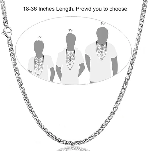 Vista 6 de Jwelbuete Cross Pendant Necklace for Men Stainless Steel Titanium Necklace,18-36 Inches