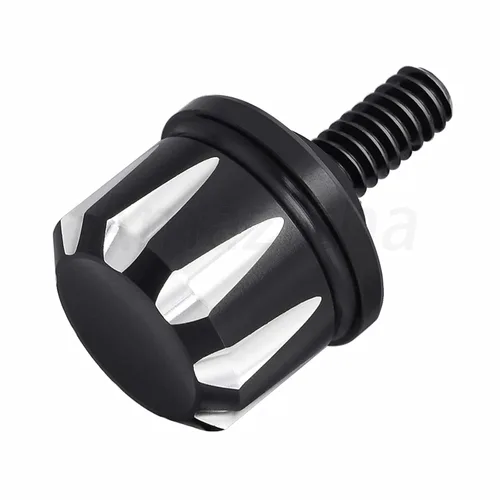 Vista 6 de Amazicha Tornillo de tornillo de asiento negro de acero inoxidable compatible con asiento Harley Davidson con rosca de 1/4 "-20