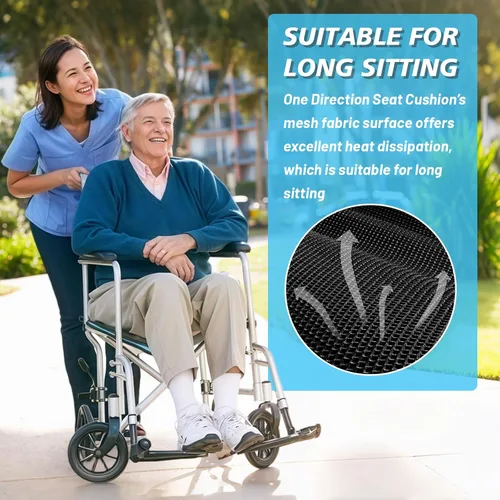 Vista 6 de One Way Transfer Support Seat Cushion with Handles - Non-Slip Fall Prevention Pad for Elderly/Disabled Use on Wheelchairs, Chairs, Beds, and More