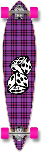 Vista 3 de Yocaher Patinetas completas Pintail Longboard con cinta de agarre premium, camión de aluminio, rodamientos ABEC-9, ruedas de patineta de 2.81