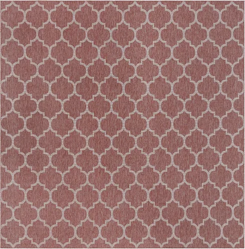 Vista 46 de Unique Loom Outdoor Trellis Collection Alfombra de Área (5' 1" x 8' Oval, Aguamarina/Gris)