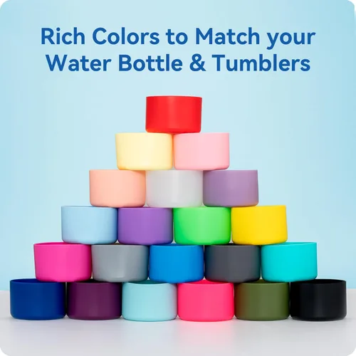 Vista 5 de 2 Pack Silicone Boot Protector Compatible with Owala 24/40oz Travel Tumbler, 12oz Insulation & 14oz Flip Water Bottle Fits 2.75-2.85" Base