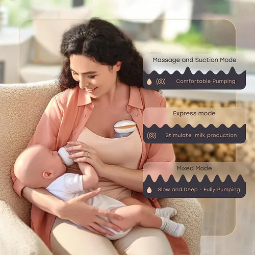 Vista 5 de Extractor de leche portátil manos libres, bombas eléctricas portátiles para lactancia materna, extractores de leche manos libres inalámbricos con 3