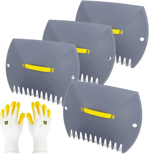 JARDINEER 2 pares de agarradores de hojas ligeros para césped, recolector de hojas de jardín, de plástico, recogedor de hojas de mano superior con