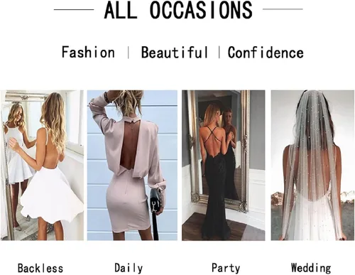 Vista 6 de MITALOO Sticky Push Up Adhesive Invisible Backless Bra Magic Nipple Covers Strapless Bra