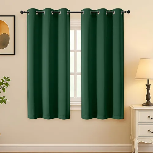 Vista 116 de Simplebrand Juego de 2 paneles de cenefa aguamarina para ventana de cocina de 14 pulgadas de largo, cortinas de oscurecimiento de habitación