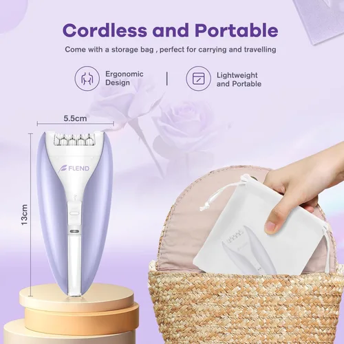 Vista 7 de Epilator for Women, Silent Facial Hair Removal Device, Smooth Glide Tech 2 Speeds & 36 Tweezers Gentle Efficient Hair Removal Cordless Epilators for