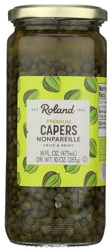 Roland Foods Nonpareille Capers, tarro de 16 onzas, paquete de 1