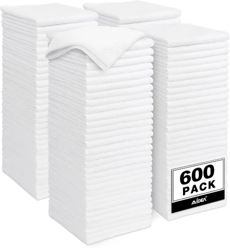 Vista 20 de AIDEA Paño de limpieza de microfibra blanco, 100 unidades, trapos de limpieza absorbentes, trapos de tienda comercial, sin pelusas, sin arañazos