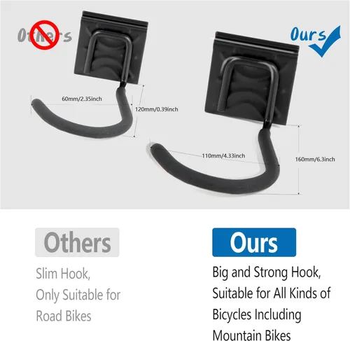 Vista 2 de Sinoer Estante de almacenamiento para bicicletas, colgador de almacenamiento para bicicletas, 4 bicicletas + 3 cascos, soporte vertical resistente