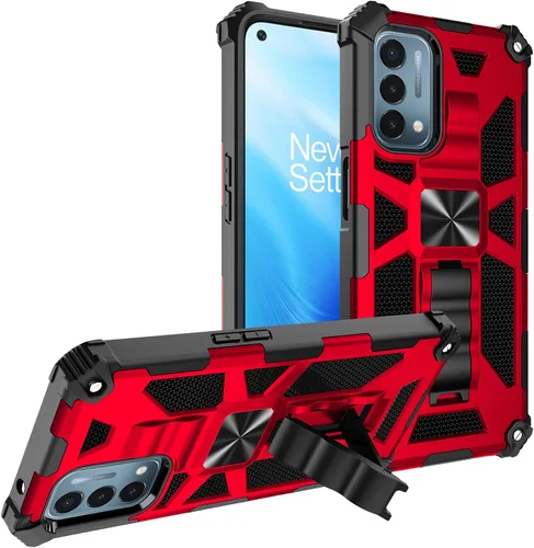 Vista 8 de Funda para Oneplus Nord N200 5G 2021, grado militar, cubierta probada contra caídas, soporte integrado compatible con soporte magnético