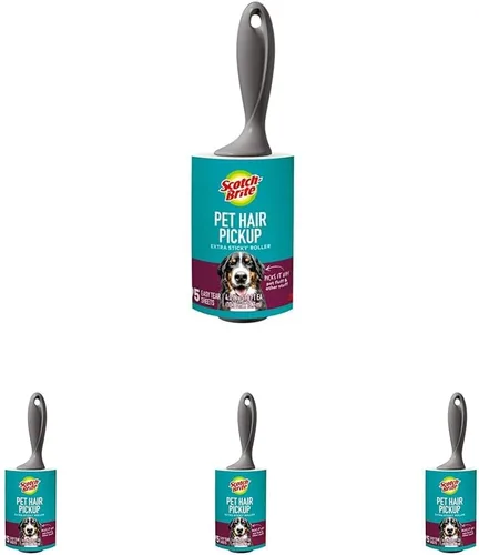 Vista 10 de Scotch-Brite - Rodillo quitapelusas extra pegajoso para pelo de mascotas, diseñado para quitar el pelo y la pelusa de sofás, ropa, camas de perros