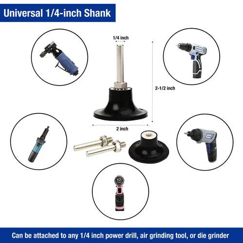 Vista 6 de WORKPRO Juego de 101 discos de lijado, discos de 2 pulgadas con soporte de 1/4 de pulgada, disco de acondicionamiento de superficie para amoladora