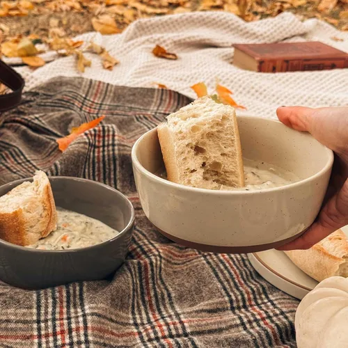 Vista 5 de Juego de 4 cuencos de porcelana, 25 onzas, aptos para microondas, lavavajillas y horno para sopa, cereales, etc.