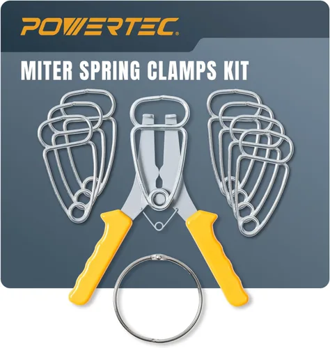 Vista 13 de POWERTEC Juego de pinzas de resorte mini – Paquete de 10 clips de plástico con apertura de 1 pulgada y almohadilla de mandíbula giratoria, ideal