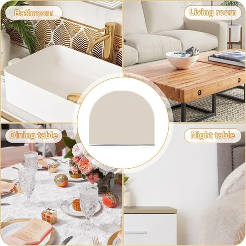 Vista 8 de Servilletero beige para mesa, dispensadores de servilletas de tejido acrílico, servilleteros de cóctel transparentes para encimeras, hotel