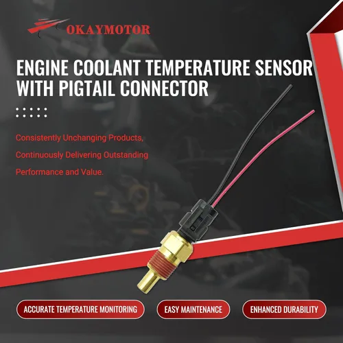 Vista 5 de OKAY MOTOR Sensor de temperatura del refrigerante del motor con conector de coleta para GM GMC Chevy Cadillac Buick Oldsmobile Acura Isuzu Honda