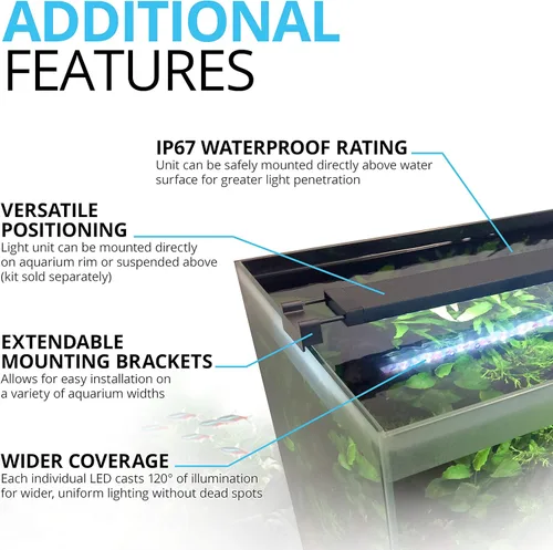 Vista 6 de Fluval Plant 3.0 LED para acuario con plantas, iluminación de 22 vatios, 38-61 centímetros