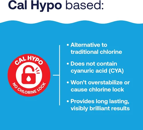 Vista 5 de HTH 52031 - Choque para el cuidado de la piscina, clorador de piscina aumenta los niveles de cloro, fórmula Cal Hypo, 13.3 onzas (paquete de 1)