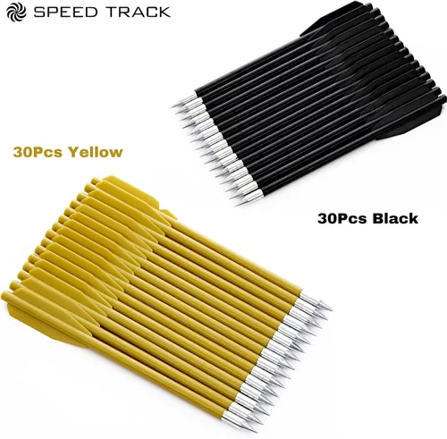 Vista 6 de SPEED TRACK Juego de 60 piezas de 6.25 pulgadas, 50-80 libras, mini pernos de ballesta de tiro con arco con punta de metal afilada, dardos de flecha