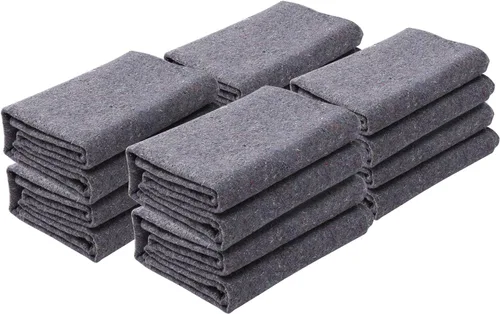 Vista 12 de VEVOR Mantas de Mudanza, 72" x 54", Peso de 21 lbs/dz, 12 Paquetes, Manta de Embalaje de Algodón Reciclado Profesional, Almohadillas Grandes