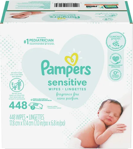 Vista 4 de Pampers Toallitas sensibles para bebés - Sin perfume - 392