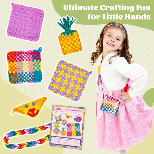 Vista 3 de PREBOX 1000 PCS bucles de repuesto para telar de tejido, 10 colores para telar de agarraderas de 7 pulgadas, suministros de manualidades para niños