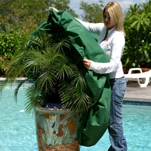 Vista 3 de the Planket Cubierta para plantas de protección contra heladas, estacas redondas y de paisaje de 10 pies, bolsa de 14 CT
