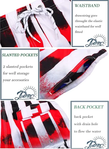 Vista 3 de APTRO Men's Swim Trunks 9" Quick Dry Bathing Suit Mesh Lining Beach Swim Board Shorts Swimsuits